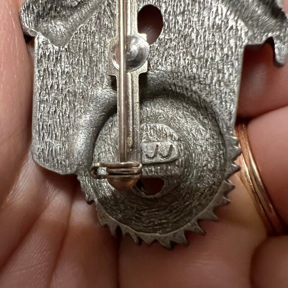 Vintage JJ Jonette Winter Snow Cardinal Birdhouse Brooch Pin Jewelry Wreath Bird - Picture 5 of 6